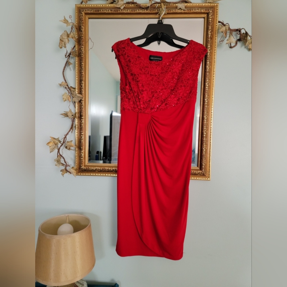Annected Red Sparkly Dress